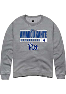 Papa Amadou Kante  Rally Pitt Panthers Mens Graphite NIL Stacked Box Long Sleeve Crew Sweatshirt