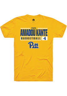 Papa Amadou Kante  Pitt Panthers Gold Rally NIL Stacked Box Short Sleeve T Shirt