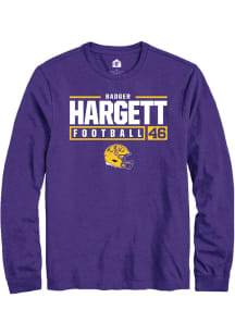 Badger Hargett  LSU Tigers Purple Rally NIL Stacked Box Long Sleeve T Shirt