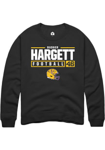 Badger Hargett  Rally LSU Tigers Mens Black NIL Stacked Box Long Sleeve Crew Sweatshirt