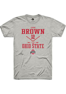 Caden Brown  Ohio State Buckeyes Ash Rally NIL Sport Icon Short Sleeve T Shirt