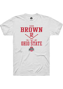 Caden Brown  Ohio State Buckeyes White Rally NIL Sport Icon Short Sleeve T Shirt