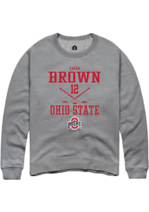 Caden Brown  Rally Ohio State Buckeyes Mens Graphite NIL Sport Icon Long Sleeve Crew Sweatshirt