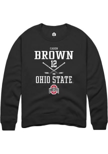 Caden Brown  Rally Ohio State Buckeyes Mens Black NIL Sport Icon Long Sleeve Crew Sweatshirt