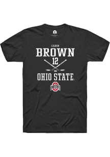 Caden Brown  Ohio State Buckeyes Black Rally NIL Sport Icon Short Sleeve T Shirt