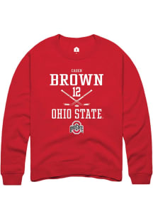 Caden Brown  Rally Ohio State Buckeyes Mens Red NIL Sport Icon Long Sleeve Crew Sweatshirt