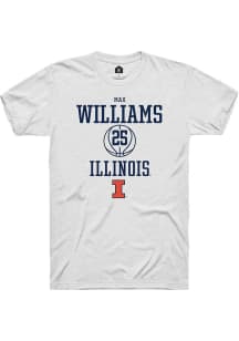 Max Williams  Illinois Fighting Illini White Rally NIL Sport Icon Short Sleeve T Shirt