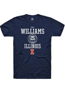 Max Williams  Illinois Fighting Illini Navy Blue Rally NIL Sport Icon Short Sleeve T Shirt