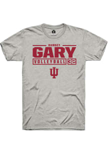 Ramsey Gary  Indiana Hoosiers Ash Rally NIL Stacked Box Short Sleeve T Shirt