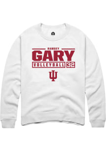 Ramsey Gary  Rally Indiana Hoosiers Mens White NIL Stacked Box Long Sleeve Crew Sweatshirt