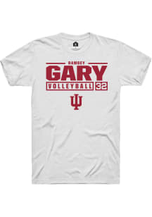 Ramsey Gary  Indiana Hoosiers White Rally NIL Stacked Box Short Sleeve T Shirt