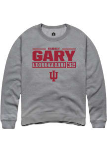 Ramsey Gary  Rally Indiana Hoosiers Mens Grey NIL Stacked Box Long Sleeve Crew Sweatshirt