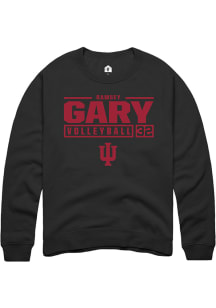 Ramsey Gary  Rally Indiana Hoosiers Mens Black NIL Stacked Box Long Sleeve Crew Sweatshirt
