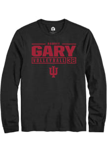 Ramsey Gary  Indiana Hoosiers Black Rally NIL Stacked Box Long Sleeve T Shirt