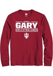 Ramsey Gary  Indiana Hoosiers Red Rally NIL Stacked Box Long Sleeve T Shirt