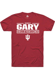 Ramsey Gary  Indiana Hoosiers Red Rally NIL Stacked Box Short Sleeve T Shirt