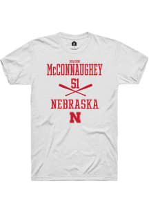 Mason McConnaughey  Nebraska Cornhuskers White Rally NIL Sport Icon Short Sleeve T Shirt