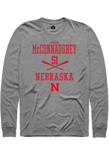 Mason McConnaughey  Nebraska Cornhuskers Grey Rally NIL Sport Icon Long Sleeve T Shirt