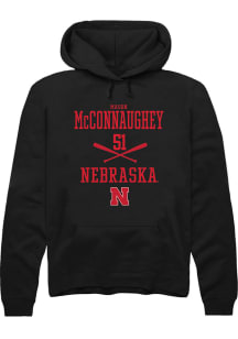 Mason McConnaughey  Rally Nebraska Cornhuskers Mens Black NIL Sport Icon Long Sleeve Hoodie