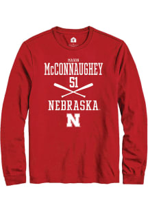 Mason McConnaughey  Nebraska Cornhuskers Red Rally NIL Sport Icon Long Sleeve T Shirt