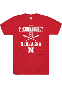 Mason McConnaughey  Nebraska Cornhuskers Red Rally NIL Sport Icon Short Sleeve T Shirt