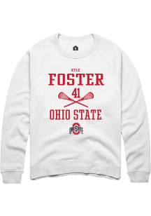 Kyle Foster  Rally Ohio State Buckeyes Mens White NIL Sport Icon Long Sleeve Crew Sweatshirt