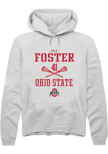 Kyle Foster  Rally Ohio State Buckeyes Mens White NIL Sport Icon Long Sleeve Hoodie