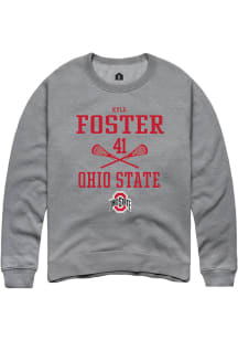 Kyle Foster  Rally Ohio State Buckeyes Mens Graphite NIL Sport Icon Long Sleeve Crew Sweatshirt