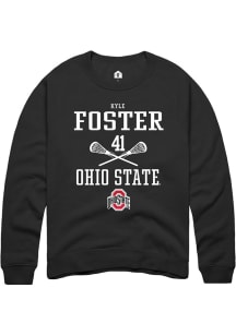 Kyle Foster  Rally Ohio State Buckeyes Mens Black NIL Sport Icon Long Sleeve Crew Sweatshirt