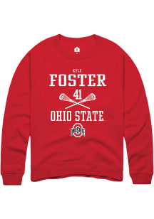 Kyle Foster  Rally Ohio State Buckeyes Mens Red NIL Sport Icon Long Sleeve Crew Sweatshirt