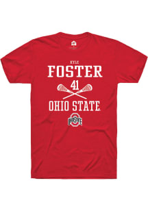 Kyle Foster  Ohio State Buckeyes Red Rally NIL Sport Icon Short Sleeve T Shirt