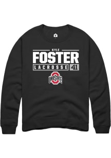 Kyle Foster  Rally Ohio State Buckeyes Mens Black NIL Stacked Box Long Sleeve Crew Sweatshirt