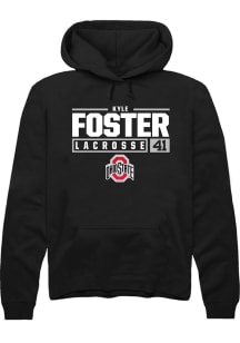 Kyle Foster  Rally Ohio State Buckeyes Mens Black NIL Stacked Box Long Sleeve Hoodie