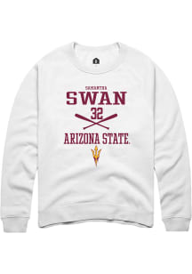 Samantha Swan  Rally Arizona State Sun Devils Mens White NIL Sport Icon Long Sleeve Crew Sweatsh..