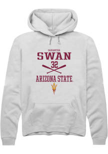 Samantha Swan  Rally Arizona State Sun Devils Mens White NIL Sport Icon Long Sleeve Hoodie