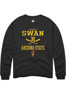 Samantha Swan  Rally Arizona State Sun Devils Mens Black NIL Sport Icon Long Sleeve Crew Sweatsh..