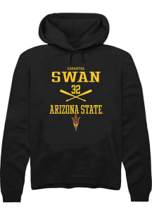 Samantha Swan  Rally Arizona State Sun Devils Mens Black NIL Sport Icon Long Sleeve Hoodie
