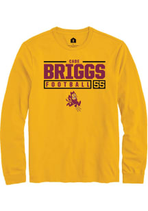 Cade Briggs  Arizona State Sun Devils Gold Rally NIL Stacked Box Long Sleeve T Shirt