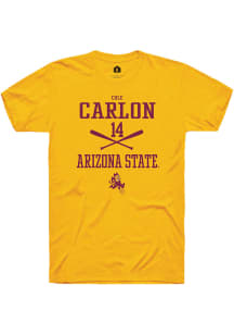 Cole Carlon  Arizona State Sun Devils Gold Rally NIL Sport Icon Short Sleeve T Shirt