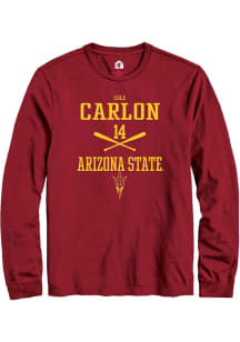 Cole Carlon  Arizona State Sun Devils Maroon Rally NIL Sport Icon Long Sleeve T Shirt