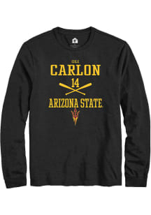 Cole Carlon  Arizona State Sun Devils Black Rally NIL Sport Icon Long Sleeve T Shirt