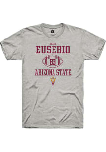 Derek Eusebio  Arizona State Sun Devils Ash Rally NIL Sport Icon Short Sleeve T Shirt