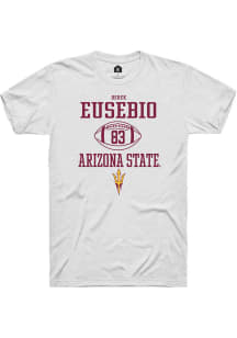 Derek Eusebio  Arizona State Sun Devils White Rally NIL Sport Icon Short Sleeve T Shirt