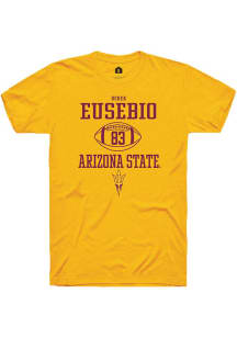 Derek Eusebio  Arizona State Sun Devils Gold Rally NIL Sport Icon Short Sleeve T Shirt