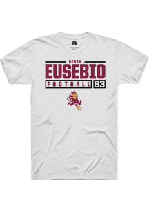 Derek Eusebio  Arizona State Sun Devils White Rally NIL Stacked Box Short Sleeve T Shirt