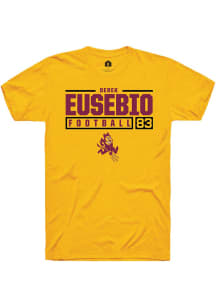Derek Eusebio  Arizona State Sun Devils Gold Rally NIL Stacked Box Short Sleeve T Shirt