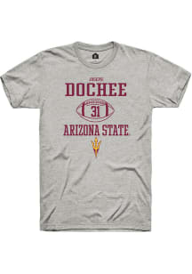 Joseph Dochee Jr  Arizona State Sun Devils Ash Rally NIL Sport Icon Short Sleeve T Shirt