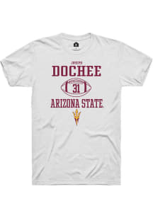 Joseph Dochee Jr  Arizona State Sun Devils White Rally NIL Sport Icon Short Sleeve T Shirt