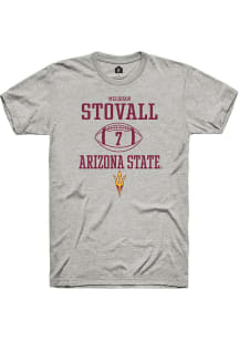 Melquan Stovall  Arizona State Sun Devils Ash Rally NIL Sport Icon Short Sleeve T Shirt