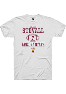 Melquan Stovall  Arizona State Sun Devils White Rally NIL Sport Icon Short Sleeve T Shirt